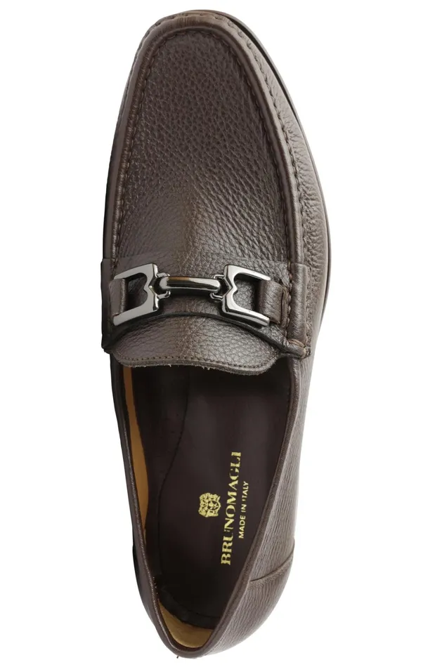 Trieste Classic Leather Moccasin 8211 Dark Brown Cervo Men Bruno Magli Loafers and Slipons
