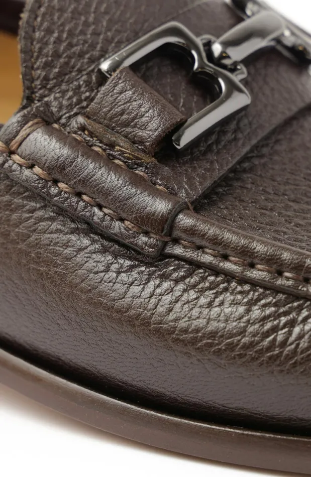 Trieste Classic Leather Moccasin 8211 Dark Brown Cervo Men Bruno Magli Loafers and Slipons