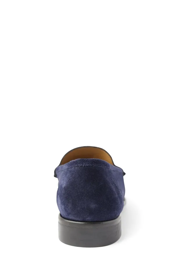 Trieste Classic Leather Moccasin 8211 Navy Suede Men Bruno Magli Loafers and Slipons
