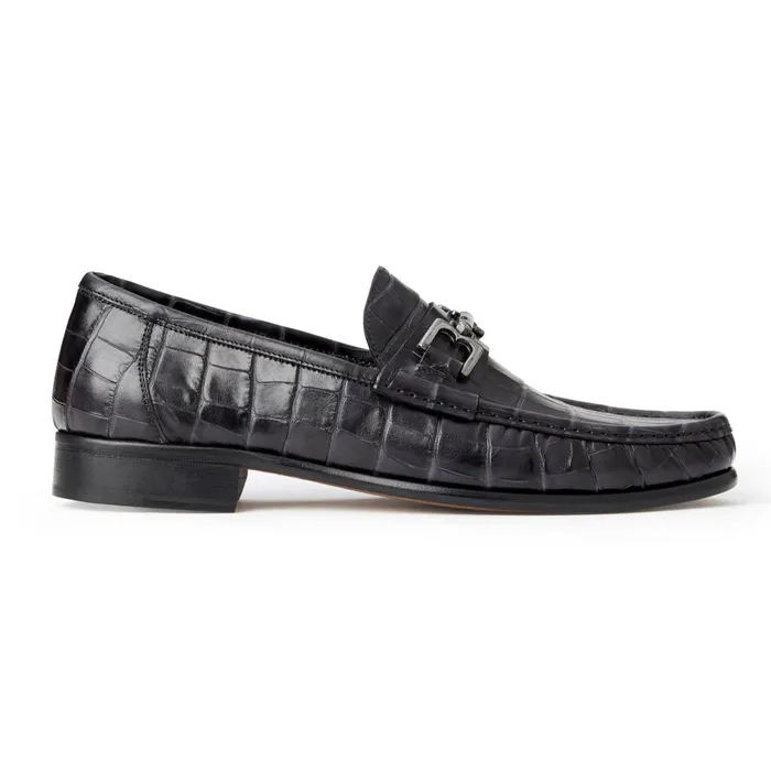 Trieste Classic Moccasin Black Croc Men Bruno Magli Loafers and Slipons