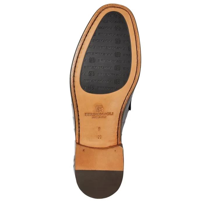 Trieste Classic Moccasin Black Croc Men Bruno Magli Loafers and Slipons