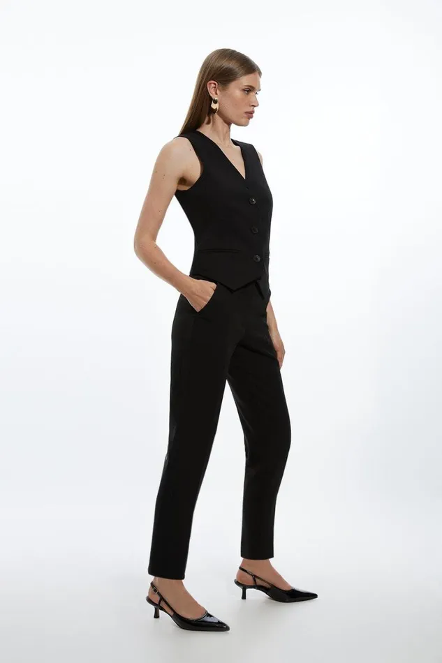 Trousers Women Karen Millen Clean Tailored Grosgrain Tipped Slim Leg Trousers Black Trousers Women Karen Millen Clean Tailored Grosgrain Tipped Slim Leg Trousers Black