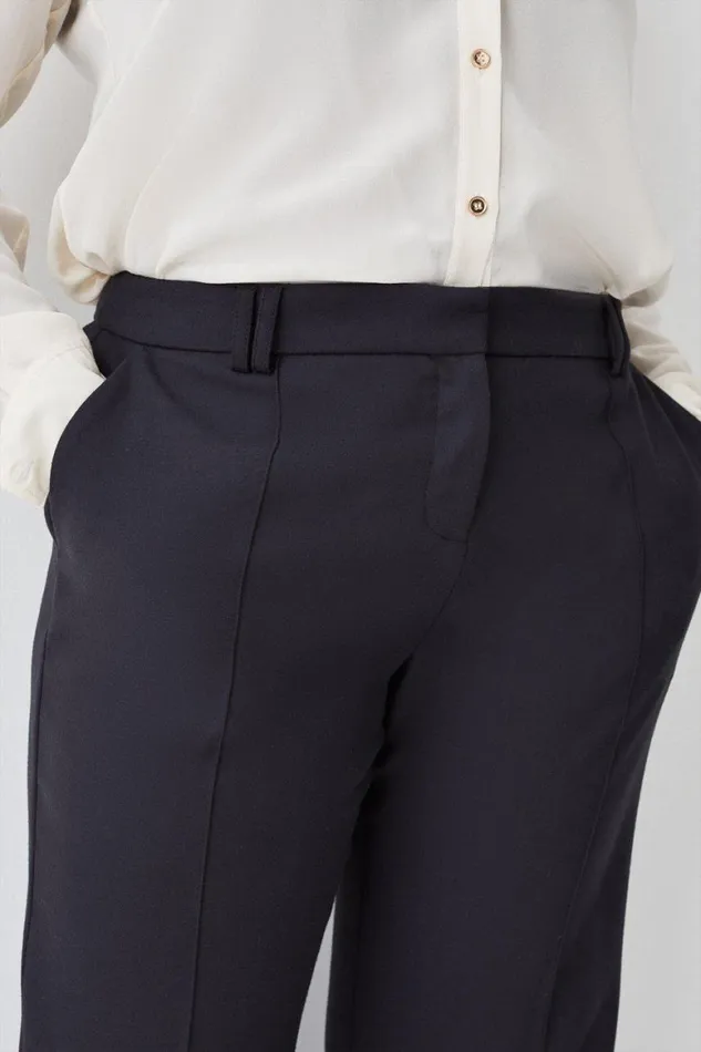 Trousers Women Karen Millen Plus Size Compact Stretch Tailored Flared Trouser Black