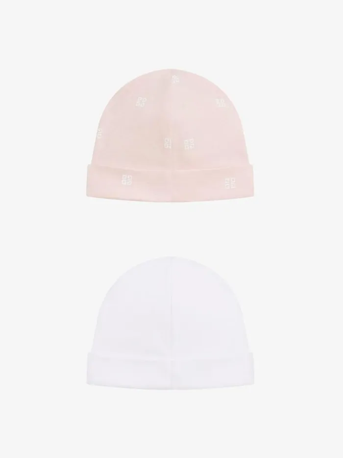 Two Beanies In Knit Gift Set Whitepink Kids Givenchy