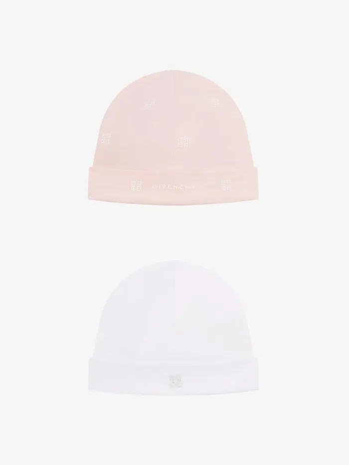 Two Beanies In Knit Gift Set Whitepink Kids Givenchy