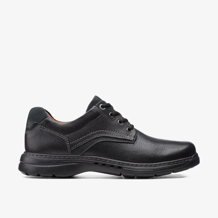 Un Brawley Pace Black Leather Men Clarks Casual Dress Shoes