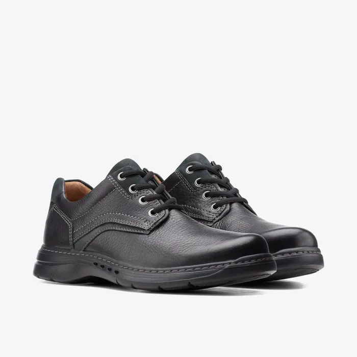 Un Brawley Pace Black Leather Men Clarks Casual Dress Shoes