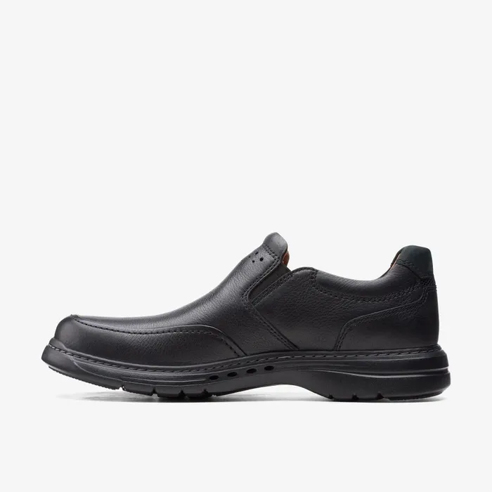 Un Brawley Step Black Leather Men Clarks Casual Dress Shoes