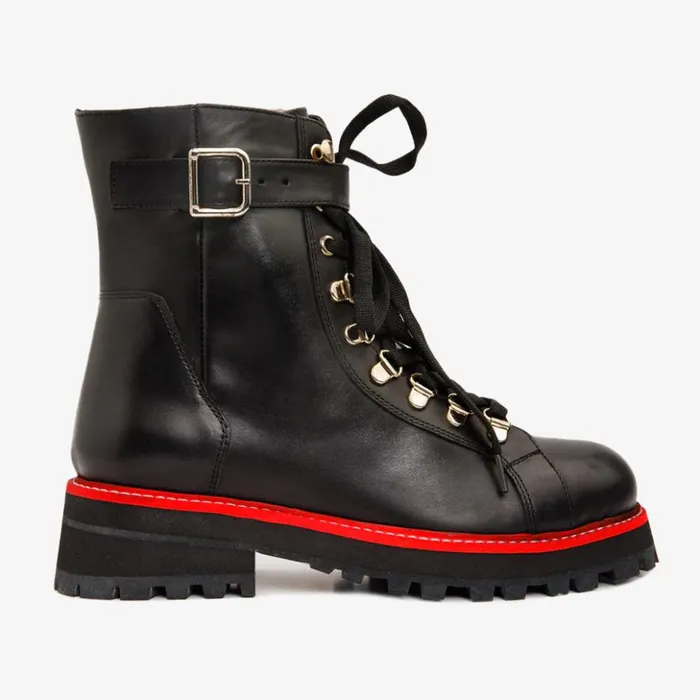 Vinci Leather Boots and Booties The Belgrano Black Leather LaceUp Ankle Boot With A Side Zipper 8211 Women