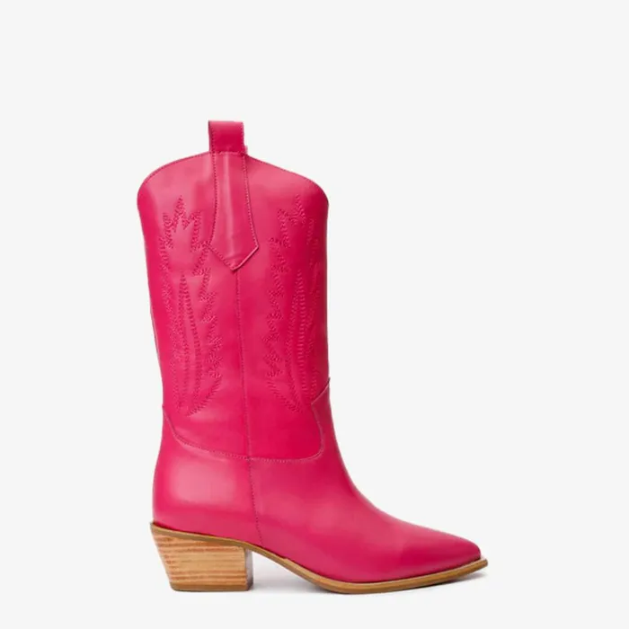 Vinci Leather Boots and Booties The Togg Pink Leather Cowboy Boot 8211 Women