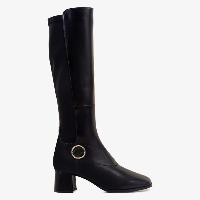 Vinci Leather Boots and Booties The Windsor Black Leather Knee High Boot 8211 Women