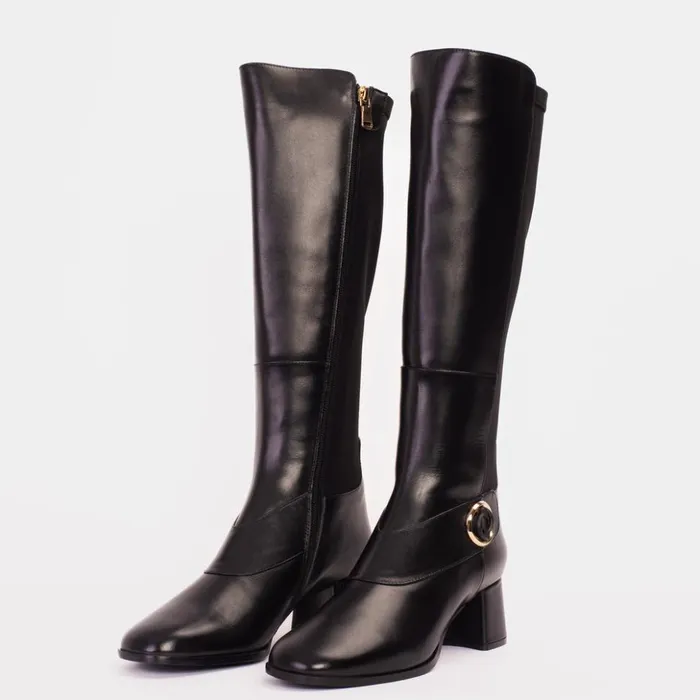 Vinci Leather Boots and Booties The Windsor Black Leather Knee High Boot 8211 Women