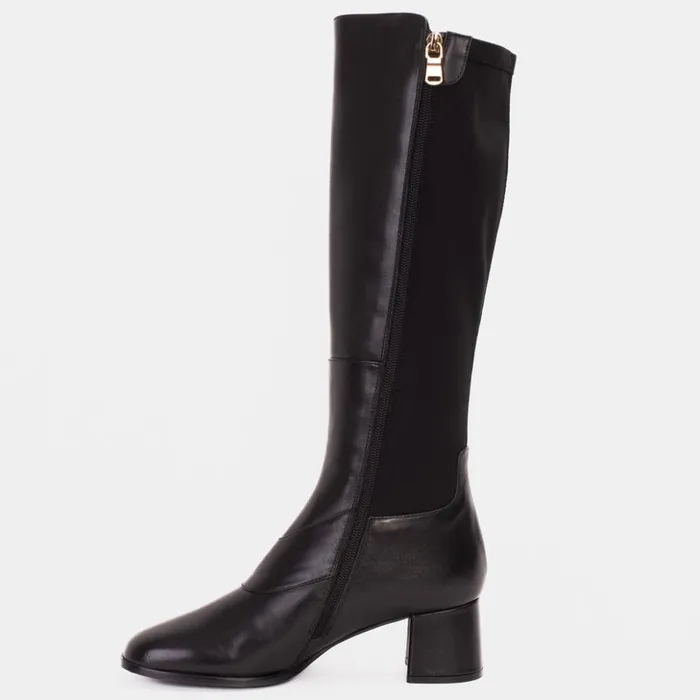 Vinci Leather Boots and Booties The Windsor Black Leather Knee High Boot 8211 Women
