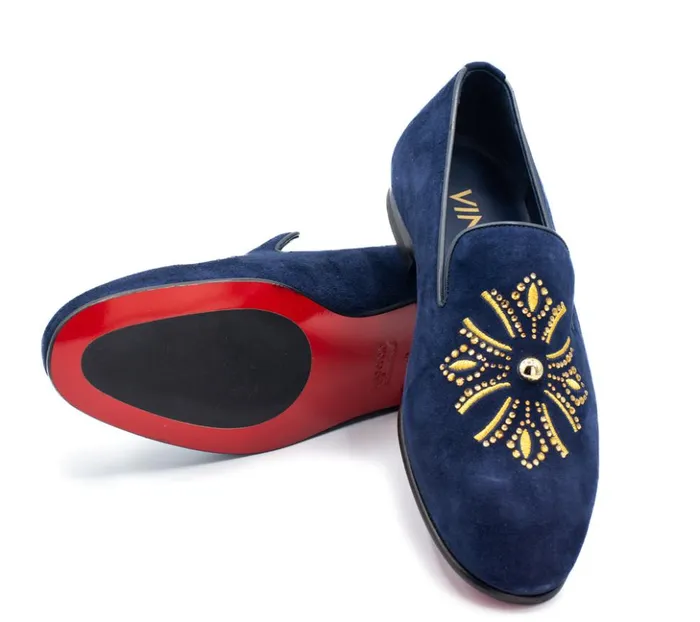 Vinci Leather Dress Shoes The Lazio Shoe Navy Blue Suede Slipon Loafer Shoe 8211 Men
