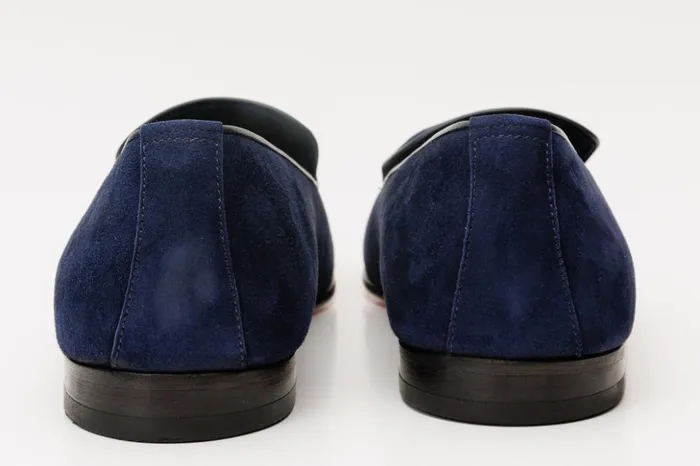 Vinci Leather Dress Shoes The Lazio Shoe Navy Blue Suede Slipon Loafer Shoe 8211 Men