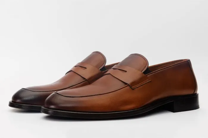 Vinci Leather Dress Shoes The Marinka Tan Leather Shoe Penny Loafer Shoe 8211 Men