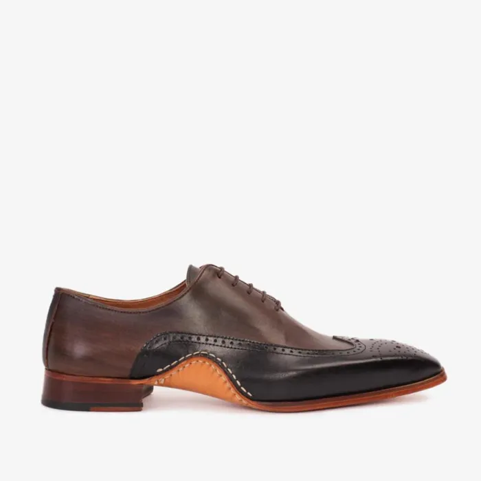 Vinci Leather Dress Shoes The Royal Hand Craft Black and Brown Wingtip Oxford Shoe 8211 Men Vinci Leather Dress Shoes The Royal Hand Craft Black and Brown Wingtip Oxford Shoe 8211 Men