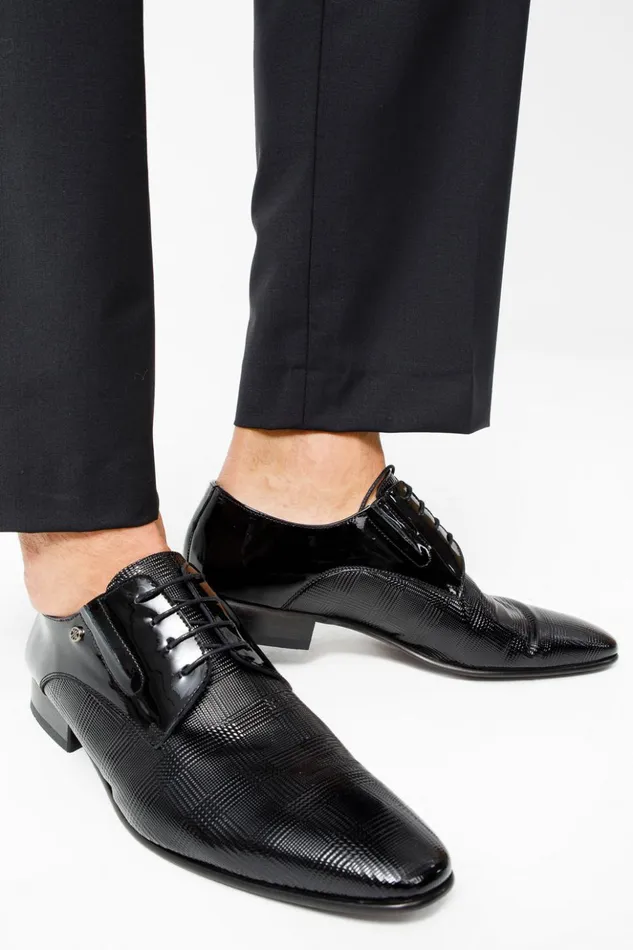 Vinci Leather Dress Shoes The San Severo Black Patent Leather Derby Shoe 8211 Men
