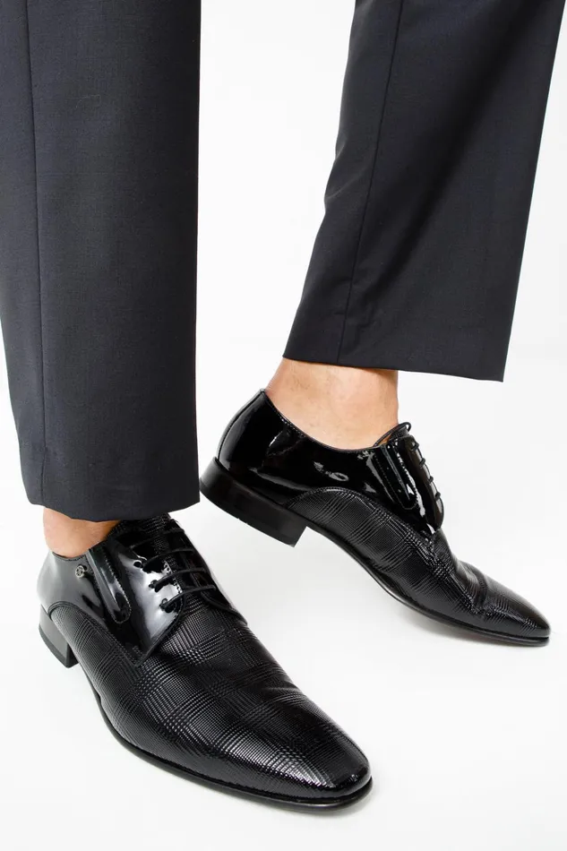 Vinci Leather Dress Shoes The San Severo Black Patent Leather Derby Shoe 8211 Men