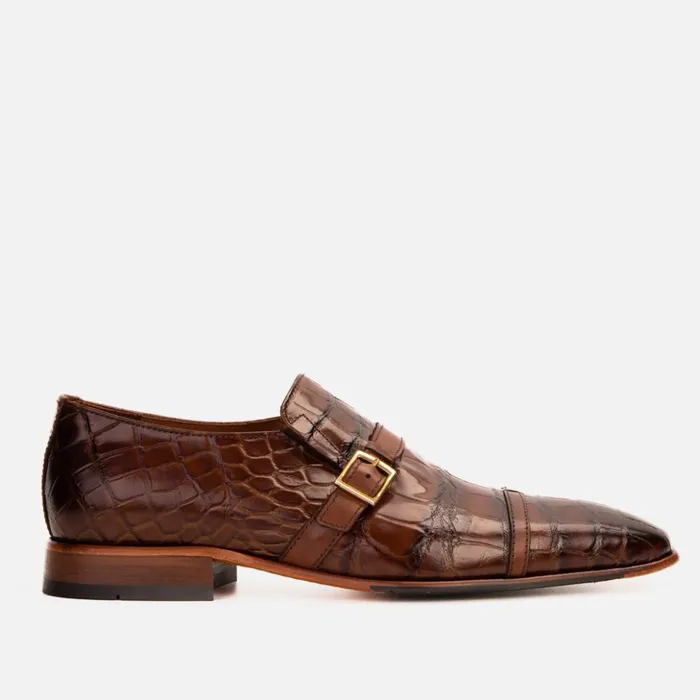 Vinci Leather Dress Shoes The Strat Single Monk Strap Cap Toe Brown Leather Handmade Shoe 8211 Men Vinci Leather Dress Shoes The Strat Single Monk Strap Cap Toe Brown Leather Handmade Shoe 8211 Men
