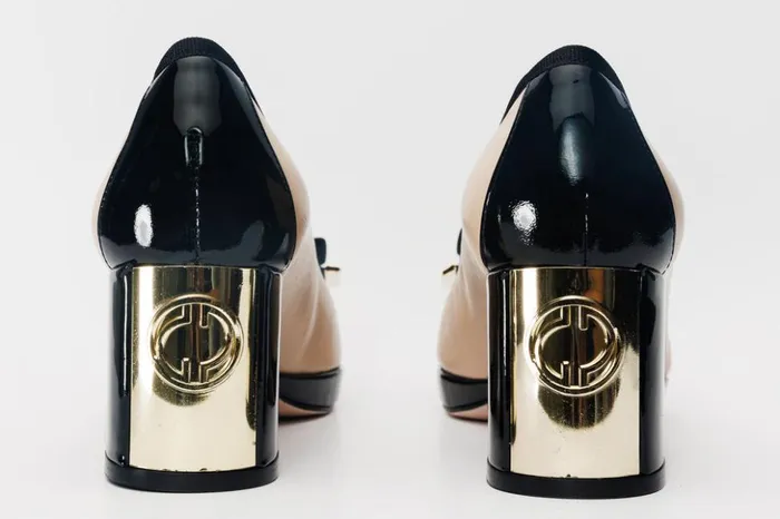 Vinci Leather Heels The Fano Beige Leather Cap Toe Block Heel Pump Shoe 8211 Women