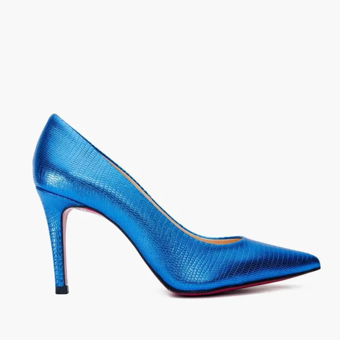 Vinci Leather Heels The Maple Sax Blue Leather Pump Fuchsia Sole Shoe 8211 Women Vinci Leather Heels The Maple Sax Blue Leather Pump Fuchsia Sole Shoe 8211 Women