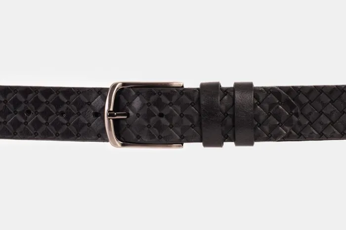 Vinci Leather Leather Belts The Turan Black Woven Leather Belt 8211 Men