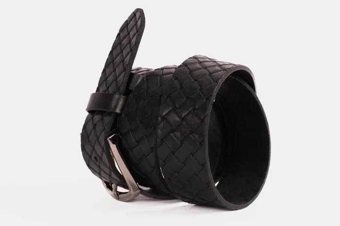 Vinci Leather Leather Belts The Turan Black Woven Leather Belt 8211 Men