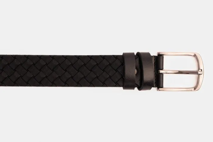 Vinci Leather Leather Belts The Turan Black Woven Leather Belt 8211 Men