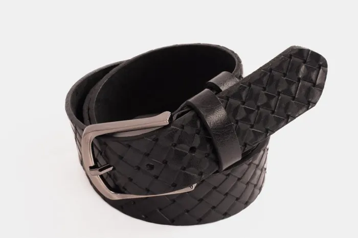 Vinci Leather Leather Belts The Turan Black Woven Leather Belt 8211 Men