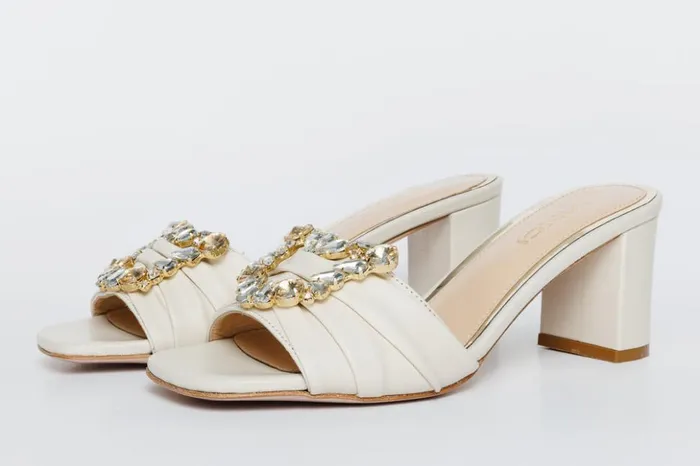 Vinci Leather Sandals The Micro Cream Leather Sandal 8211 Women