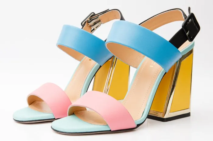 Vinci Leather Sandals The Niger Multicolor Block Heel Leather Sandal 8211 Women