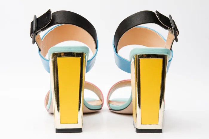 Vinci Leather Sandals The Niger Multicolor Block Heel Leather Sandal 8211 Women