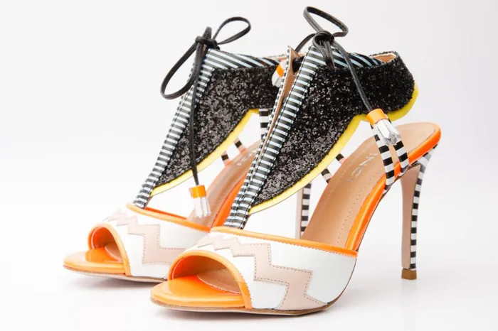 Vinci Leather Sandals The Santa Amaro Orange Glitter Leather Sandal 8211 Women