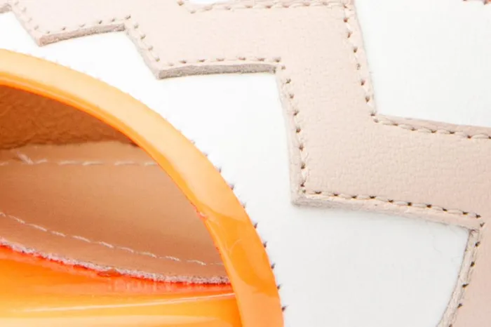 Vinci Leather Sandals The Santa Amaro Orange Glitter Leather Sandal 8211 Women