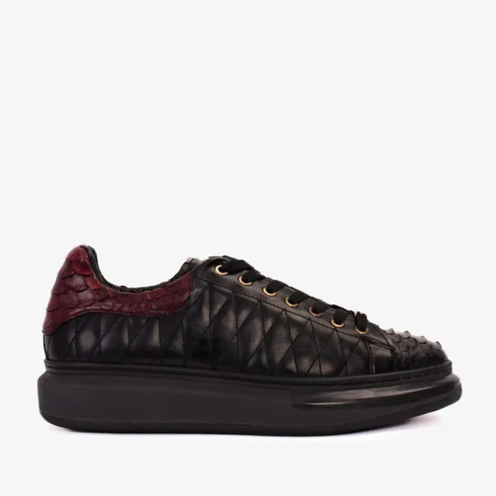 Vinci Leather Sneakers The Adler Pyht Snk Skin Black and Burgundy Sneaker 8211 Men Vinci Leather Sneakers The Adler Pyht Snk Skin Black and Burgundy Sneaker 8211 Men