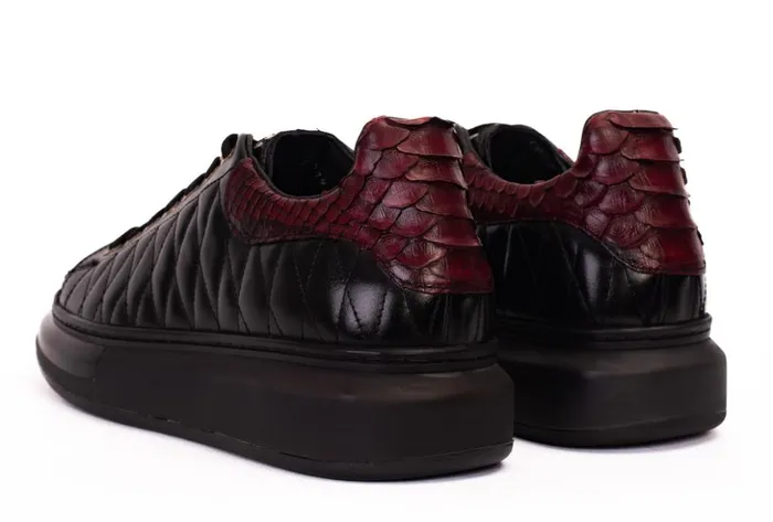 Vinci Leather Sneakers The Adler Pyht Snk Skin Black and Burgundy Sneaker 8211 Men