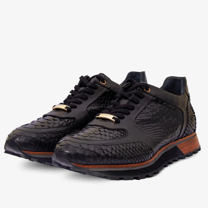 Vinci Leather Sneakers The Boss Pyth Snk Skin Black Sneaker 8211 Men