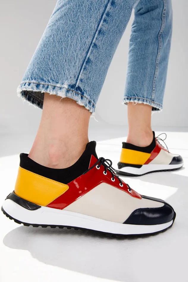 Vinci Leather Sneakers The Crapo Multicolor Leather Sneaker 8211 Women