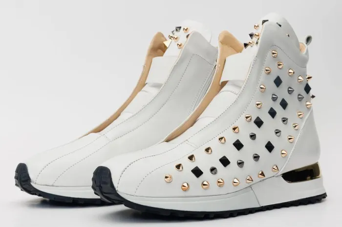 Vinci Leather Sneakers The Infanta HighTop White Spike Leather Sneaker Limited Edition 8211 Men