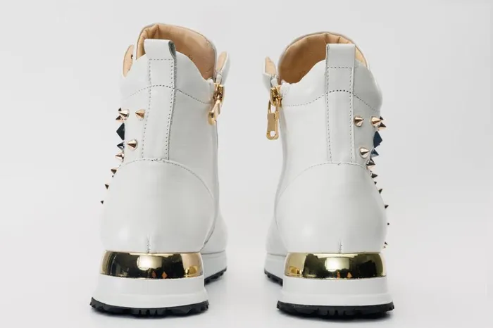 Vinci Leather Sneakers The Infanta HighTop White Spike Leather Sneaker Limited Edition 8211 Men