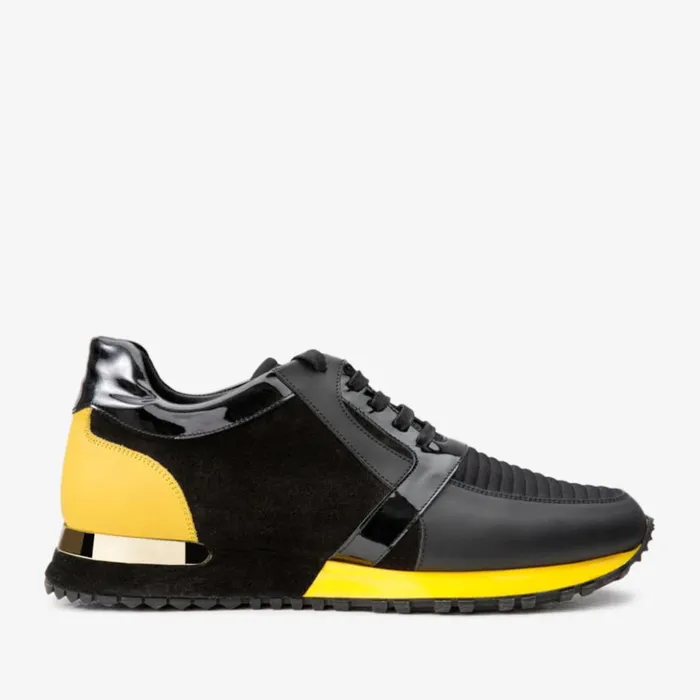 Vinci Leather Sneakers The Magura Black and Yellow Leather Sneaker 8211 Men