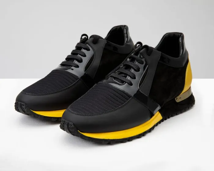 Vinci Leather Sneakers The Magura Black and Yellow Leather Sneaker 8211 Men