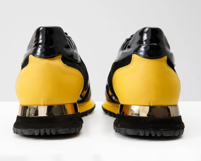 Vinci Leather Sneakers The Magura Black and Yellow Leather Sneaker 8211 Men