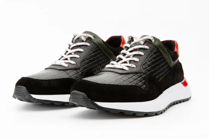 Vinci Leather Sneakers The Rakka Black and Red Leather Sneaker 8211 Men