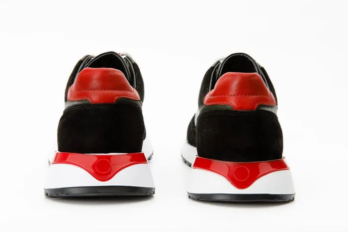 Vinci Leather Sneakers The Rakka Black and Red Leather Sneaker 8211 Men