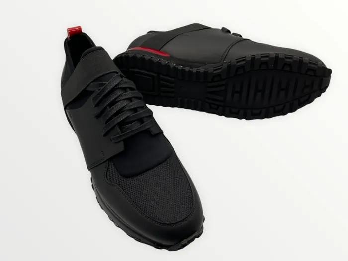 Vinci Leather Sneakers The Reno Black and Red Leather Sneaker 8211 Men
