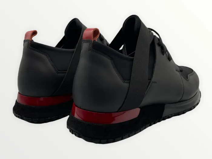 Vinci Leather Sneakers The Reno Black and Red Leather Sneaker 8211 Men