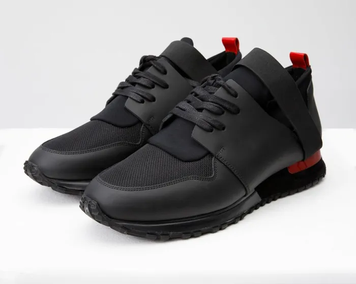 Vinci Leather Sneakers The Reno Black and Red Leather Sneaker 8211 Men
