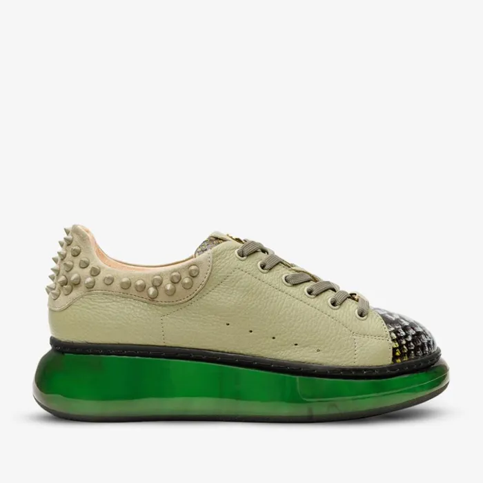 Vinci Leather Sneakers The Venezia Green Leather Sneaker 8211 Women
